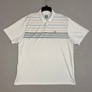 Callaway Opti-Dry‎ Golf Polo Men's XXL Short Sleeve Stripe Performance Shirt